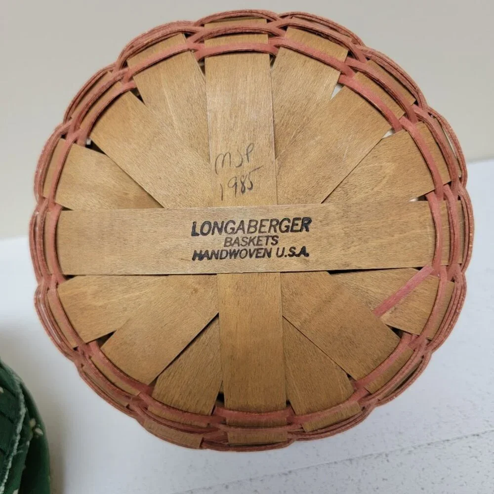 Longaberger 1985 Christmas Collection Cookie Basket Heritage Green Liner Collect